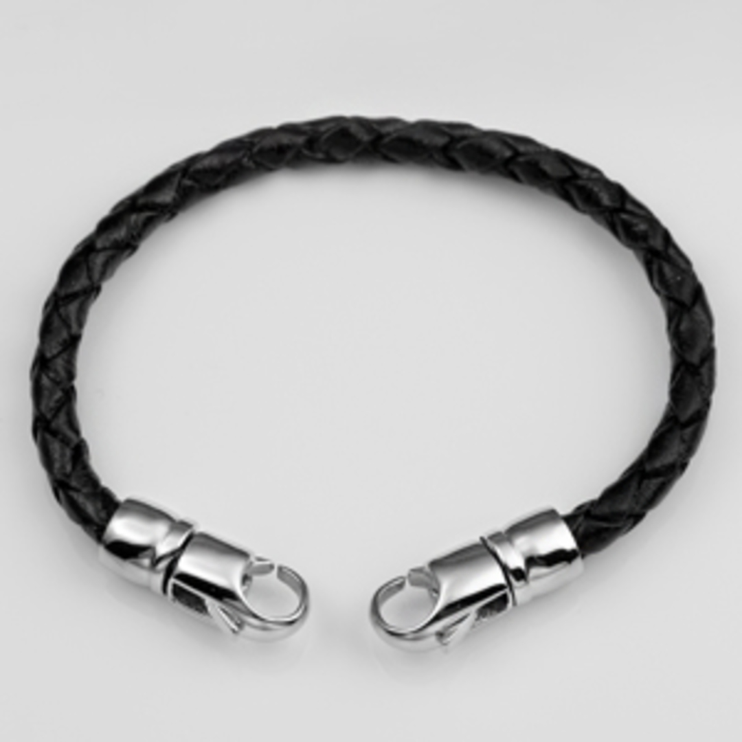 Braided Leather Bracelet Strap image 1